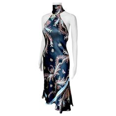 Roberto Cavalli F/W 2004 Halter Chinoiserie Print Silk Midi Dress Size L FOLLOW US ON INSTAGRAM @OPULENTADDICT Vintage Roberto Cavalli Dress, 1stdibs Dress, Vintage Designer Dresses, Galliano Dress, Vintage Roberto Cavalli, Sprinkle Sprinkle, Chinoiserie Print, Chic Closet, Cherry Blossom Dress