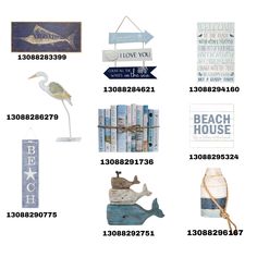 the beach house signs are hanging on the wall