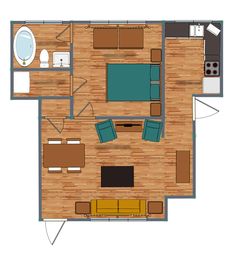 the floor plan of a small apartment