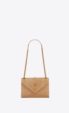 ENVELOPE Medium bag in MIX MATELASSÉ suede | Saint Laurent Ireland | YSL.com Vintage Envelope, Handbags Collection, Saint Laurent Handbags, Vintage Ysl, Medium Bag, Envelope Bag, Diamond Quilt, Handbags For Women, Medium Bags