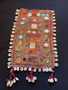 really old banjara textile  a couple missing mirrors but it great shape  14 inches long x 8 inches wide  hard to find these now Gamthi Work, Vintage Textile, Party Wear Indian Dresses, Vintage Textiles, Hard To Find, Indian Dresses, Appliques, Hand Embroidered, Party Wear