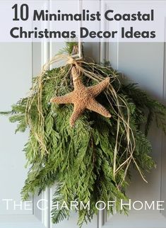 10 Minimalist Coastal Christmas Decor Ideas Front Door Coastal, Minimalist Coastal, Front Door Christmas Decorations