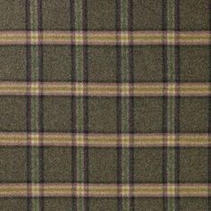 a brown and green plaid fabric