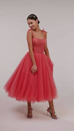 Tulle Corset Dress For Prom And Parties, Tea Length Party Dress With Boned Bodice, Gala Corset Dress With Sweetheart Neckline And Tulle Skirt, Tea Length Prom Dress With Boned Bodice, Prom Dress With Boned Bodice, Tea Length, Prom Tea-length Dress With Boned Bodice, Cocktail Corset Dress With Lined Bodice, Midi Length, Cocktail Midi-length Corset Dress With Corset Back, Sleeveless Tulle Corset Dress For Gala