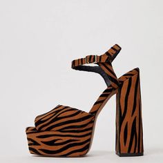 TAAFO Tiger Pattern Ankle Strap Platform Sandals Woman High Chunky Heels Buckle Ladies Party Shoes SO01-4 Cowboy Shoes, Sandals Woman, Dance Heels, Tiger Pattern, Boots Square Toe, Suede Boots Knee High, Wedge Boots, Party Shoes, Ladies Party