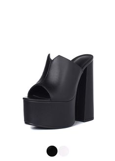 Chunky and feminine at the same time; You will be amazed by the USS Shoes Women's Archi High Heel Platform Sandals. Made from genuine leather, these sandals feature a square heel and an open-side vamp design for added comfort. The Archi slip-on sandals also offer lightweight cushioning that makes every step easier. Leather Block Heels With Platform And Square Toe, Open Toe Faux Leather Heels With Deep Heel Cup, Leather Square Toe Block Heels With Platform, Evening Leather Block Heels With Chunky Platform, Leather Block Heels With Square Toe For Party, Party Leather Mules With Stacked Heel, Formal Square Toe Faux Leather Sandals, Chunky Platform Sandals With Square Toe, Faux Leather Sandals With Sculpted Open Heel