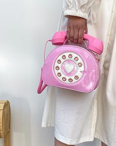 Pink Retro Telephone Sling Bag | Hyuna | K-Fashion at Fashionchingu Backpack Concept Art, Hyuna Fashion, Pink Telephone, Retro Purse, Retro Phone, Phone Purse, Satchel Tote, Unique Bags, Satchel Purse