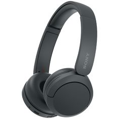 the sony headphones are black and have bluetooths on it's ears