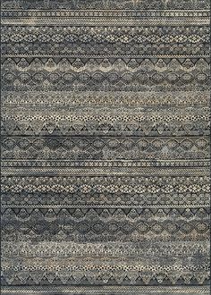 an area rug with different patterns and colors