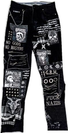 Edgy Black Ripped Pants, Black Ripped Edgy Pants, Edgy Black Distressed Pants, Black Ripped Punk Bottoms, Alternative Style Ripped Black Bottoms, Grunge Cargo Pants For Streetwear, Grunge Style Pants For Halloween Concert, Grunge Pants For Halloween Concert, Edgy Ripped Bottoms For Concert