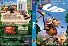 the dvd cover for up with an image of two cartoon characters riding on a bird