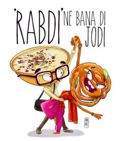 an image of a cartoon character with food on his head and the words radi ni bana di jodi