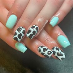 Cow Theme Nails, Cow Pattern Nails, Cute Cow Print Nails, Basketball Live Wallpaper, 23 Nails, Trip Nails, Toe Nail Ideas