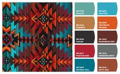 the color scheme for this southwestern inspired wallpaper