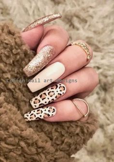 Ongles Beiges, Coffin Design, Dark Nail Designs, December Nails, 25 December, Leopard Print Nails, Fall Acrylic Nails, Leopard Nails