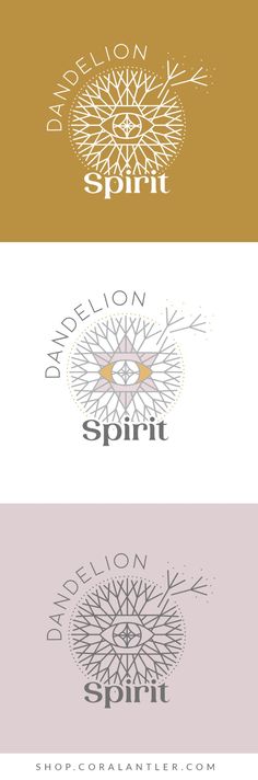 four different logos with the word spirit on them