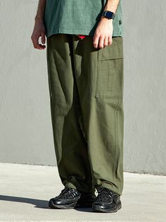 Editor's NotesFeaturing sizable cargo pockets and adjustable drawstring for natural fit and versatile silhouette, these pants are practical and stylish. They're made from lightweight and durable ripstop fabric that's used for work wear, street wear and outdoor wear.- Zip and button fastening- Two front slash pockets- Two side cargo pockets- Two back flap pockets- Adjustable drawstring at the hem- Wide fit- Unisex wearMeasurements (in.)M / L- Total Length: 39.8 in. / 40.6 in.- Waist: 16.1 in. / 16.9 in.- Hip: 24.4 in. / 25.6 in.- Hem: 8.3 in. / 9.1 in.Model info:- Man: 6' 1.6 / Fitting size L- Woman: 5' 8.9 / Fitting size MComposition & Care- 31% Cotton, 69% Polyester- Hand wash- Do not dry clean- Lay flat to dry in the shadeDesigner- by FLUKE Relaxed Fit Cotton Combat Parachute Pants, Cotton Combat Cargo Pants For Outdoor, Spring Cotton Combat Cargo Pants, Spring Combat Cotton Cargo Pants, Relaxed Fit Khaki Combat Pants, Relaxed Fit Combat Pants In Khaki, Urban Cotton Cargo Pants For Outdoor, Urban Cotton Cargo Pants For Outdoor Activities, Baggy Combat Cotton Cargo Pants