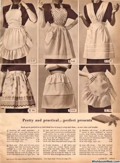 an old fashion magazine advertisement for women's aprons