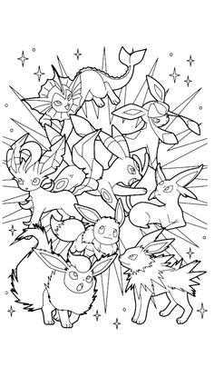 Evoluzioni Eevee, Coloring Pages Love, Pokemon Coloring Sheets, Stitch Coloring, Stitch Coloring Pages, Witch Coloring Pages, Pokemon Sketch, Pokemon Charizard, Eevee Evolutions