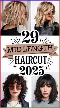 Mid length shag haircuts are making a comeback in 2025, offering a trendy and modern style. This cut works well with straight or wavy hair, and the addition of long layers keeps the look fresh. Women with thick hair can use this style to manage volume, while fine hair benefits from the added texture. The face framing layers make it perfect for those with an oval face. Midlength Haircuts Edgy, Mid Length Thick Wavy Hair, Mid Length Hair Choppy Layers, Women’s Mid Length Haircut, Shag Haircut Fine Wavy Hair, Haircut For Curly And Straight Hair, Mid Length Haircut For Thinning Hair, Mid Length Hair For Oval Face, Haircuts For Naturally Wavy Hair Mid Length Medium Curly