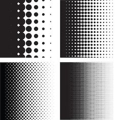 black and white halftone patterns for wallpaper or backdrops stock photo, royalty