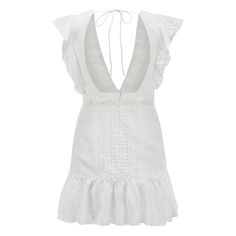 Beautiful Frocks, Bohemian Summer Dresses, Frock And Frill, V Neck Mini Dress, White Bohemian, Boho Beach Dress, Summer Romance, Ruffle Mini Dress, Dress For Short Women