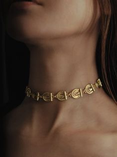 The Deity Choker Chokers Gold, Brass Choker, Chains Aesthetic, Love For Yourself, Aesthetic Jewellery, Brass Jewellery, Elegant Choker, Neck Pieces Jewelry, Intense Love