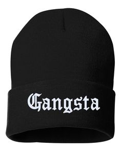 "This listing is for a Beanie embroidered with \"GANGSTA\" on the front. Need a Cuffed beanie Hat for your favorite GANGSTA? Here you go.. Thread Color Choices are: White, Black, Red, Kelly Green, Yellow, Lt. Pink, Navy, Royal. F E A T U R E S -Select your own Color Beanie! From 24 amazing colors. -Select your own Thread Color! 8 Thread Choice! -Solid 12\" Cuffed Beanie. -Ultra Soft Polyester/Acrylic -Our Beanie Hats are made from the highest quality & Ultra Soft Polyester/Acrylic. -Our Bean Gift Beanie, Cj Johnson, Chic Black Outfits, Bearded Dragon Cute, Embroidered Beanie, Stocking Cap, Embroidered Gifts, Cuffed Beanie, Comfy Fashion