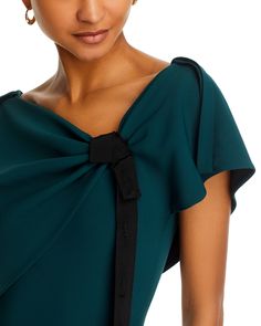 Find JASON WU Asymmetric Gown on Editorialist. Jason Wu Collection Asymmetric Gown.Color:Hunter Green.Size:2.Material:100% polyester.Dresses. Asymmetric Gown, Cape Sleeves, Jason Wu, Black Ribbon, Hunter Green, Floor Length, Cape, Knot, Size 2