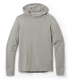 REI Co-op Sahara Shade Hoodie - Men's | REI Co-op Functional Outdoor Top With Adjustable Hood, Heather Grey Hooded Hoodie For Outdoor, Gray Hoodie For Outdoor Activities, Functional Outdoor Tops With Drawstring Hood, Functional Top With Adjustable Hood For Outdoor Activities, Hooded Solid Color Tops For Outdoor Activities, Midweight Long Sleeve Hoodie For Hiking, Sporty Heather Grey Hoodie For Outdoor, Heather Grey Long Sleeve Hoodie For Outdoor