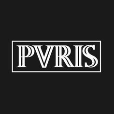 the logo for pyris is shown in black and white on a dark background