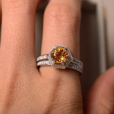 Citrine ring engagement ring yellow gemstone natural quartz | Etsy Yellow Topaz Ring With Center Stone In Sterling Silver, Silver Citrine Diamond Ring For Wedding, Elegant Silver Citrine Birthstone Ring, Elegant Citrine Crystal Ring With Birthstone, Silver Citrine Promise Ring, Elegant Citrine Birthstone Crystal Ring, Silver Citrine Birthstone Ring With Accent Stones, Elegant Yellow Sapphire Sterling Silver Ring, Elegant Yellow Sterling Silver Birthstone Ring