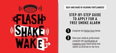 a poster with the words flash shake wake on it