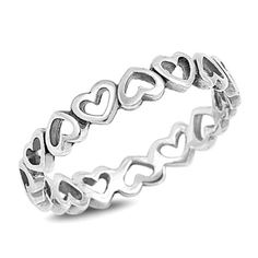 Eternity Heart Love Promise Ring .925 Sterling Silver Band Jewelry Female Male Unisex Size 10 All our silver jewelry is crafted from .925 silver also commonly referred to as sterling silver. Sterling silver is the standard for beautiful high-quality silver jewelry and can not be replicated by lower priced silver plated jewelry. It is 92.5% pure silver, mixed with alloys to add strength and durability to stand the test of time. We promise superior service which includes fast shipping, great commu Formal Silver Rings, Heart Ring Sterling Silver, Cute Jewelry Rings Silver, Gold Toe Rings, Love Promise, Heart Band, Silver Toe Rings, Band Jewelry, Cute Rings