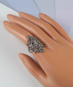 Handmade 925 Sterling Silver Artisan Hand Crafted Lace Filigree Flower and Leaves Cocktail Ring Women Jewelry Gifts Boxed for Her Material: 925 Sterling Silver Ring Face Length: 1.20 inches Width: 0.60 inches Finishing: Oxidized and Polished Comes with a free gift pouch & box Free Shipping It is solid and comfortable to wear. It is oxidized and polished. Exclusive high Quality. We free ship in the US, and accept 30 days return for not used and or abused jewelry. It is Made in our 20 years ol Silver Butterfly Ring, Flower And Leaves, Rainbow Quartz, Butterfly Ring, Silver Butterfly, Ring Women, Artisan Craft, Silver Pearls, Cocktail Ring