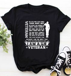 Veterans Shirt / Veterans T-shirt / Dad Shirt / Papa Shirt / Veterans Day Gift / I Am A US Veteran Shirt Black T-shirt With Graphic Print For Veterans Day, Casual Letter Print Tops For Veterans Day, Veterans Appreciation, Us Veterans, Veteran Car, Veterans Day Gifts, Veteran T Shirts, Papa Shirt, Veteran’s Day