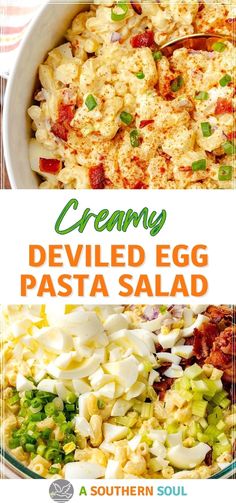 creamy deviled egg pasta salad is an easy and delicious side dish that's ready in less than 30 minutes