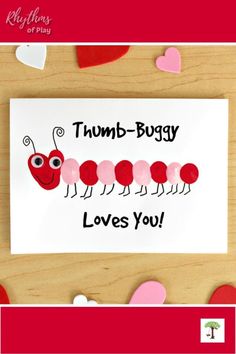 a card with the words,'thump - buggy loves you'on it