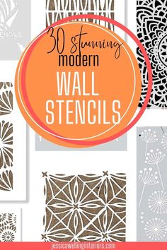 the 30 stunning modern wall stencils are available in various sizes and colors, including brown