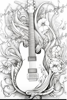 ★Beautiful Guitars Grayscale Coloring Book printable★A wonderful detailed guitars coloring book for all guitar players and guitar loversThe coloring book includes30 pp.A4E-Guitars in various shapesWestern Guitars in various shapeswith Ornaments, flowers and wirlsA perfect gift for all guitar fan. This book is also available as printed version. Adult Coloring Books Printables, Adult Colouring Printables, Colouring Sheets, Grayscale Coloring Books, Detailed Coloring Pages, Guitar Players, Printable Adult Coloring Pages, Beautiful Guitars, Grayscale Coloring