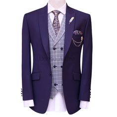 Bespoke plum three piece suit in pure italian fabric, bespoke plum color three piece suit with mini check double breasted and shawl lapel vest Elegant Purple Suit With Suit Collar, Purple Notch Lapel Tuxedo For Semi-formal Occasions, Purple Notch Lapel Tuxedo For Semi-formal Events, Purple Notch Lapel Tuxedo For Semi-formal, Purple Fitted Tuxedo With Notch Lapel, Fitted Purple Tuxedo With Notch Lapel, Tailored Purple Three-piece Suit For Formal Occasions, Fitted Purple Tuxedo Suit, Fitted Purple Sets With Suit Collar