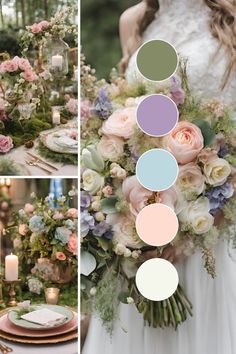 Rustic Wedding Pastel Colors, Pastel Vintage Wedding Theme, Pastels Wedding Colors, Spring Wedding Colors Pastel, Springtime Wedding Colors, Fairytale Wedding Color Palette, Pastel Wedding Colors Palette Colour Schemes, Color Themes Wedding, Pastel Wedding Inspiration