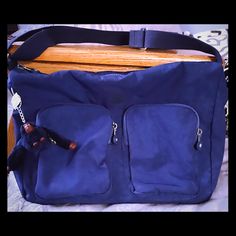 Nwot Pockets Galore Adjustable Shoulder Strap Navy Blue Color Machine Washable Blue Casual Satchel With Adjustable Handle, Casual Blue Satchel With Adjustable Handle, Casual Blue Shoulder Bag With Adjustable Handle, Blue Travel Satchel With Adjustable Handle, Kipling Bags, Navy Blue Color, Crossbody Bag, Shoulder Strap, Color Blue