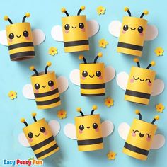 the paper bees have been made to look like they're ready for some fun