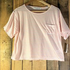 Soft And Sweet This Shirt With Light Peach Stripes And Small Pocket Are Perfect To Pair With A Jean Jacket And Leggings For Lunch Or Errands Out. Feel Free To Make Me An Offer Casual Peach Relaxed Fit Top, Casual Heather Peach T-shirt For Summer, Pink Relaxed Fit Crop Top For Summer, Peach Relaxed Fit Crew Neck Top, Casual Peach T-shirt For Spring, Heather Peach Relaxed Fit Short Sleeve Top, Heather Peach Short Sleeve Relaxed Fit Top, Trendy Relaxed Fit Peach Tops, Trendy Peach Tops With Relaxed Fit