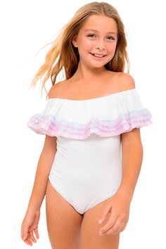 Summer Beachwear Tankini For Playwear, Playful Ruffled Swimwear For Summer, Summer Swimwear With Ruffles, Spring Beachwear Swimwear For Play, Playful White Swimwear For Poolside, White Ruffled Tankini For Summer, White Ruffled Swimwear For Play, White Ruffled Swimwear For Beach Party, Beach Season Ruffled Swimwear