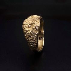 Meet The 14K Solid Gold Rock Ring. A 14k solid gold raw style signet ring set up with white diamonds. This ring will be especially beautiful as a Index ring but will look great on any finger you choose to wear it. This minimalist cool, raw and endless look ring is so comfortable to wear and will be great for everyday use, as for a special occasion. Great choice as a gift to yourself or someone who appreciates unique and precious design. Ring Dimensions: Rings top - 12.5mm wide. Rings band - 5mm Unique Single Cut Diamond Rings For Anniversary, Elegant Nugget Diamond Ring For Anniversary, Heirloom 14k Gold Nugget Ring, Unique Yellow Gold Diamond Cut Ring, Unique 14k Gold Brilliant Cut Ring, Unique Diamond Ring With Polished Finish, Unique Yellow Gold Brilliant Cut Diamond Ring, Unique Brilliant Cut Yellow Gold Diamond Ring, Unique Yellow Gold Dome Ring For Anniversary