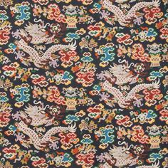 Brunschwig And Fils Ming Dragon Print Indigo Fabric 8019140.50.0 Asian Upholstery Fabric, Tan Home Decor, Tan Bedding, Dragon Fabric, Brunschwig And Fils, Sofa Fabrics, Wallpaper Window, Bedding Fabric, Summer Palace