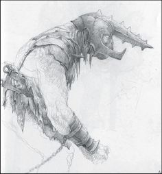 Alan Lee - Uruk sketch Silmarillion Art, Fictional Creatures