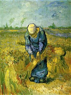 a mouse pad with an image of a woman working in a wheat field